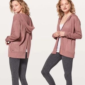 Lululemon women’s pink athletic hooded cardigan us10 L80-16